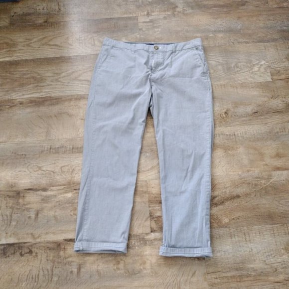 TOMMY Hilfiger blue & white striped Hampton slim straight leg pants Sz 12 - Picture 3 of 8